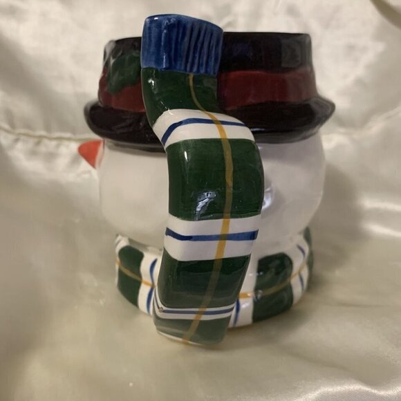 Garden Ridge. 1996 Ceramic Snowman Mug. 14 oz. Bright Under Glaze Details. AL - Picture 4 of 7